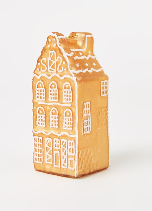 Vondels Ginger Bread Canal House kersthanger 8,5 cm - detail oranje