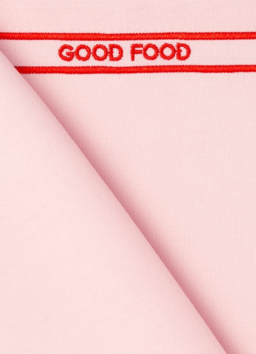 Vondels Good Food placemat 42 x 32 cm set van 2 - voorkant 2 roze