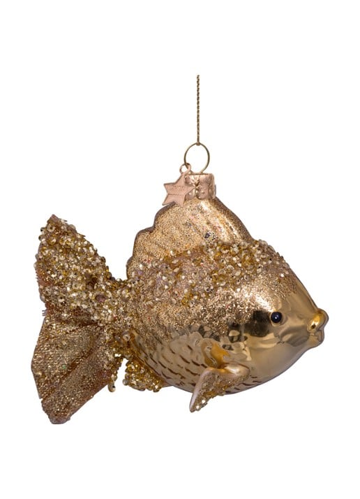 Vondels Gouden Vis kersthanger 10 cm