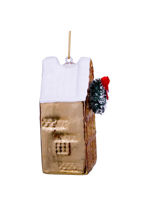 Vondels Grachtenwoning kersthanger 8,5 cm - detail 2 goud