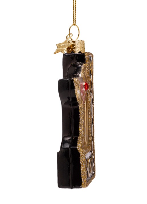 Vondels happy hour bord kersthanger 10 cm - achterkant zwart