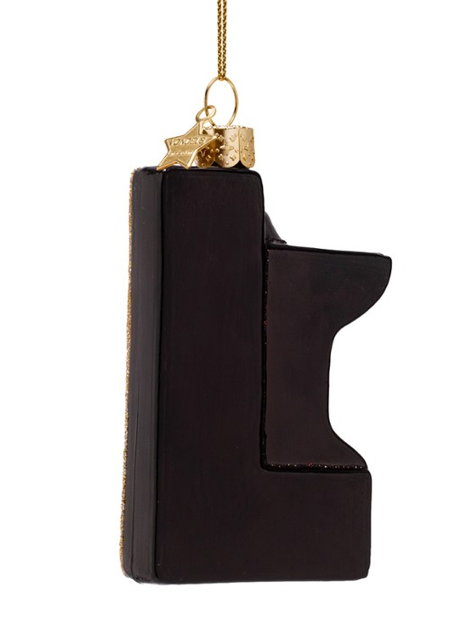 Vondels happy hour bord kersthanger 10 cm - detail 2 zwart