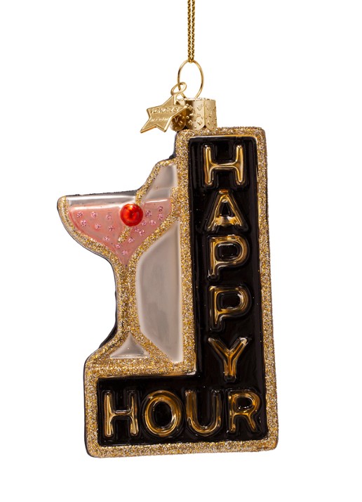Vondels happy hour bord kersthanger 10 cm
