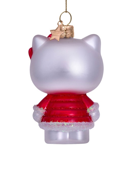 Vondels Hello Kitty in kerstjurk kersthanger 9 cm - detail 5 rood