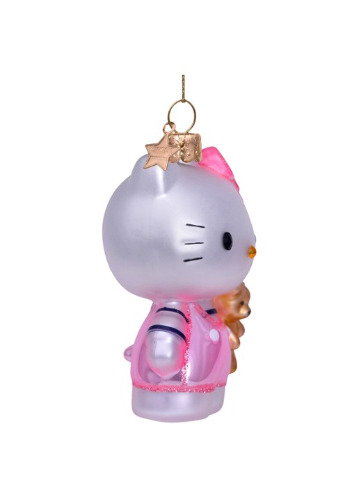 Vondels Hello Kitty met Beer kersthanger 9 cm - detail 3 roze