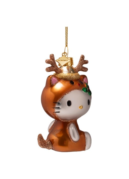 Vondels Hello Kitty Rendier kersthanger 9,5 cm - voorkant 4 brons