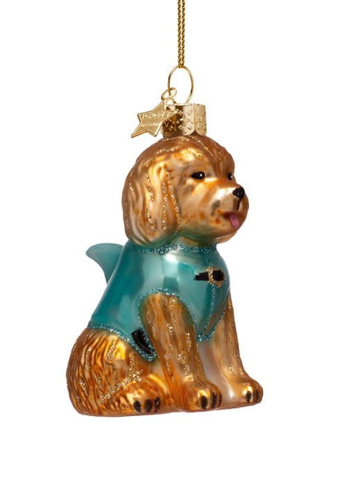 Vondels Hond met haaienkostuum kersthanger 8,5 cm