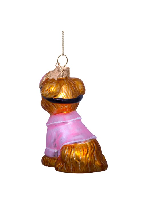 Vondels Hond met pyjama en slaapmasker 8,5 cm - achterkant 3 roze