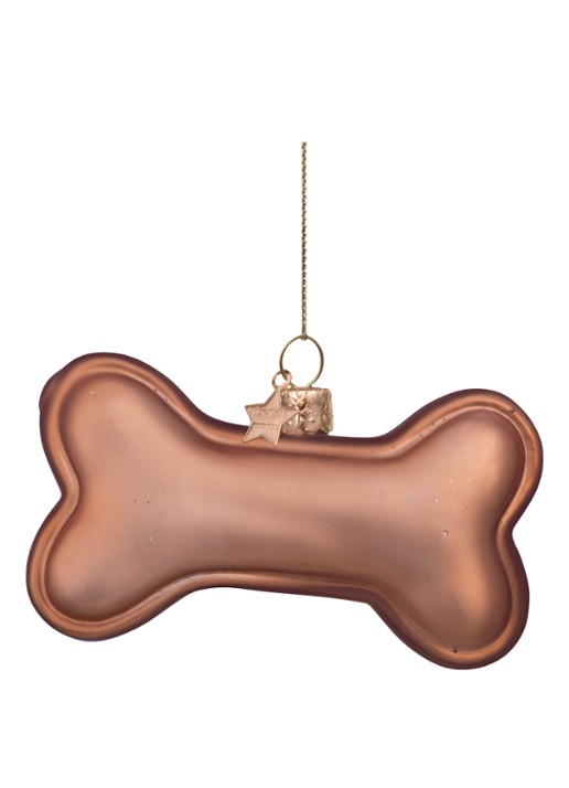 Vondels Hondenbot kersthanger 5 cm - achterkant bruin