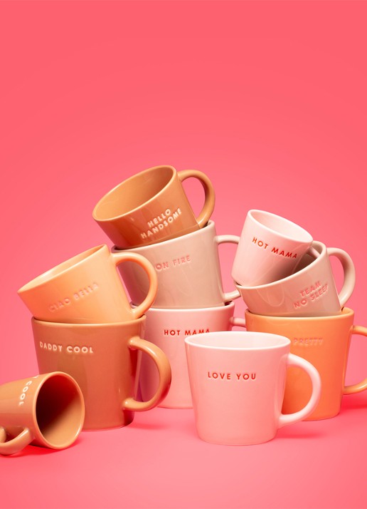 Vondels Hot Mama espressokopje 8 cl - voorkant 2 lichtroze