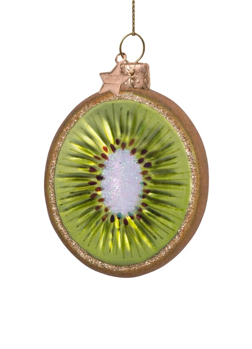 Vondels Kiwi kersthanger 7,5 cm - detail groen