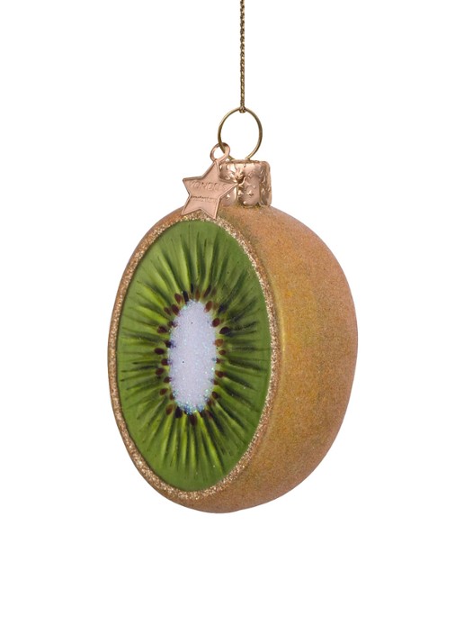 Vondels Kiwi kersthanger 7,5 cm - detail 2 groen