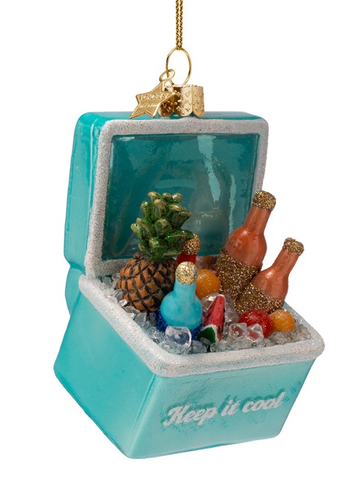 Vondels Koelbox kersthanger 11 cm - voorkant 5 blauw