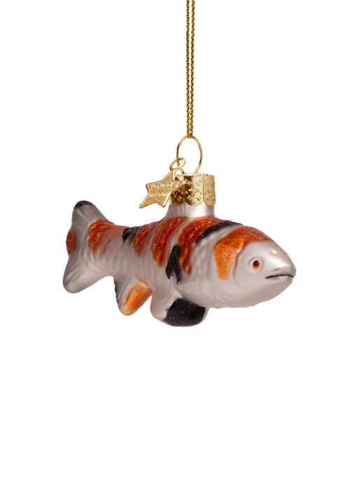 Vondels Koikarper kersthanger 6 cm - achterkant 4 creme