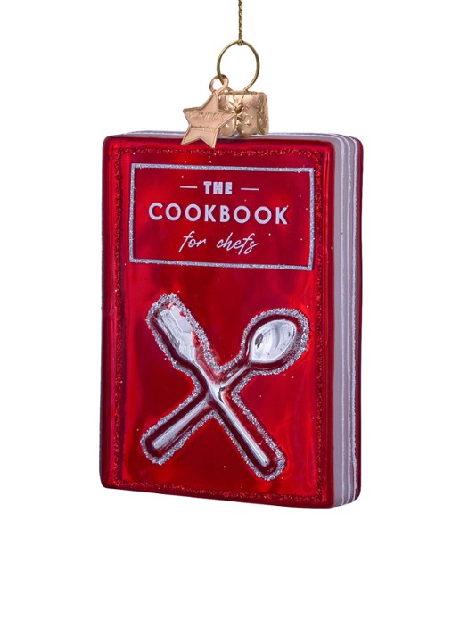 Vondels Kookboek kersthanger 9 cm - detail 3 rood