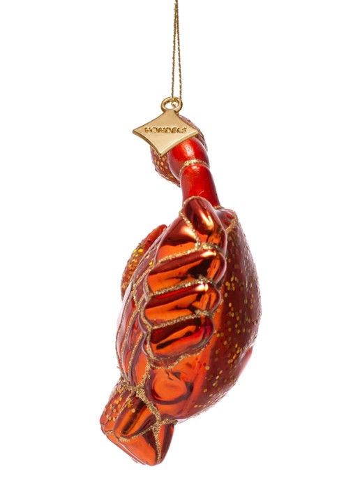 Vondels Krab kersthanger 10 cm - detail rood