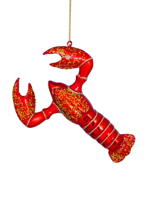 Vondels Kreeft kersthanger 13,5 cm - detail 3 rood