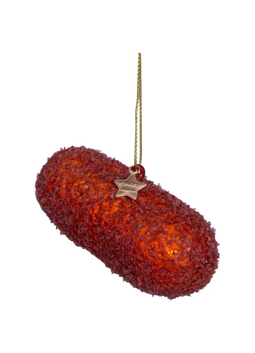 Vondels Kroket kersthanger 4,5 cm - detail 3 bruin