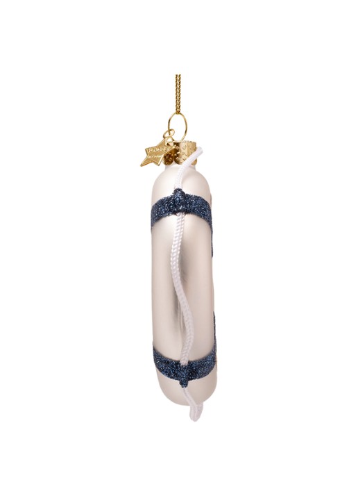 Vondels Lifebuoy Skinny Dipping kersthanger 9,5 cm - detail 2 wit