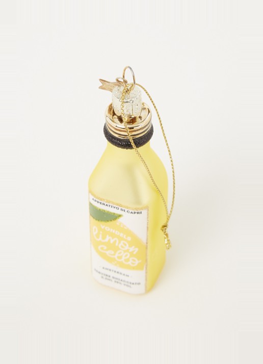 Vondels Limoncello Bottle kersthanger 10,5 cm - detail geel