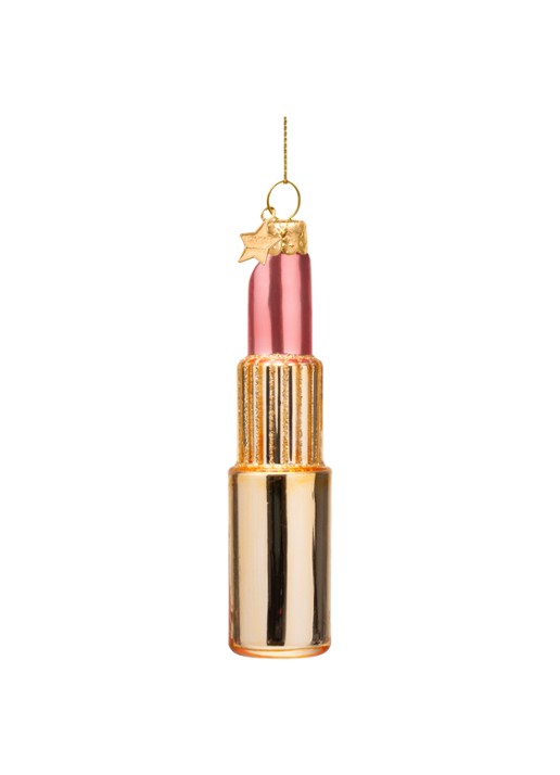 Vondels Lipstick kersthanger 11 cm - achterkant 4 goud