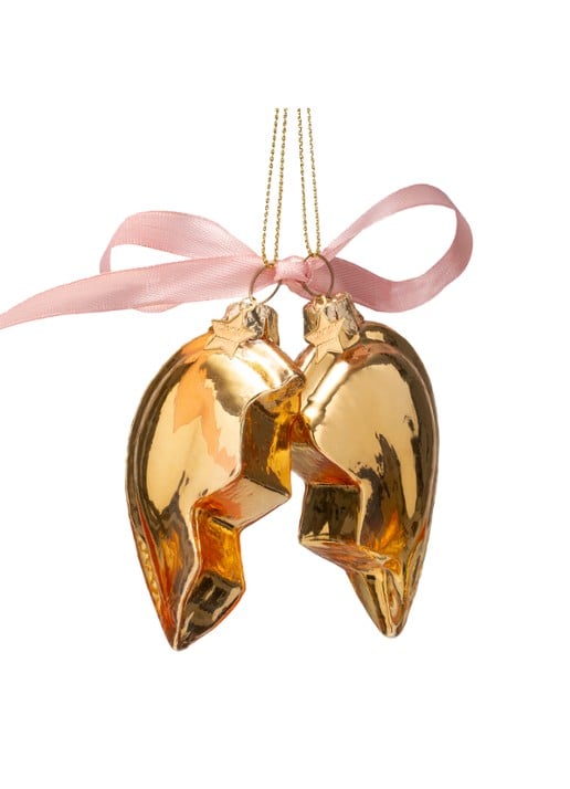 Vondels Love You Heart kersthanger 8 cm - achterkant goud