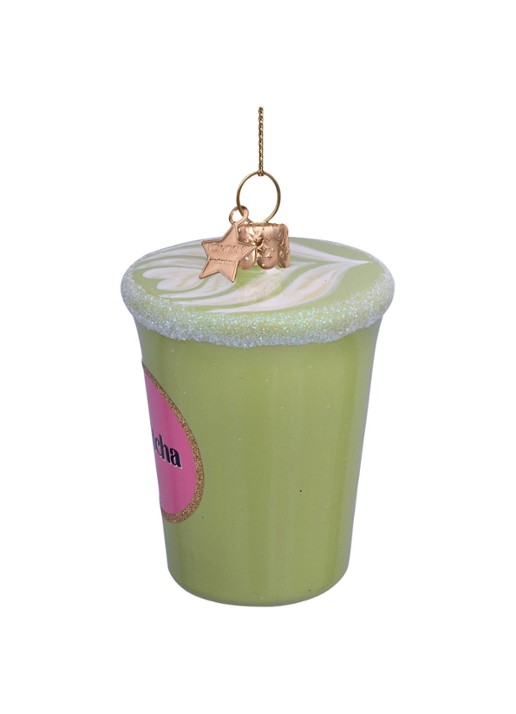 Vondels Matcha Latte kersthanger 8 cm - detail 2 groen