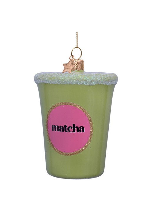 Vondels Matcha Latte kersthanger 8 cm - detail 3 groen