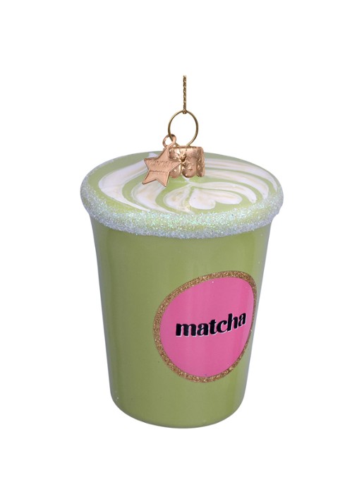 Vondels Matcha Latte kersthanger 8 cm - detail 5 groen