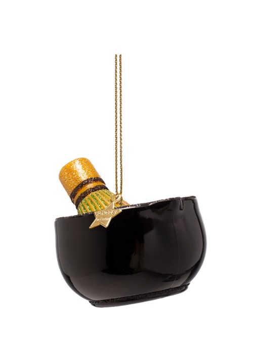 Vondels Matcha Thee Set kersthanger 6 cm - detail 4 zwart