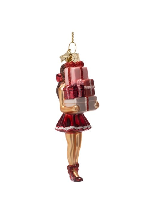 Vondels Meisje met geschenkdozen kersthanger 14,5 cm