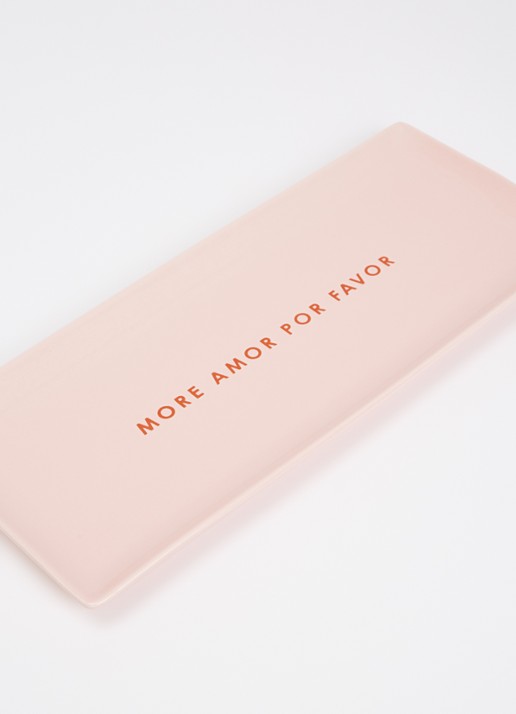 Vondels More Amor Por Favor serveerschaal 35 cm - voorkant 2 roze