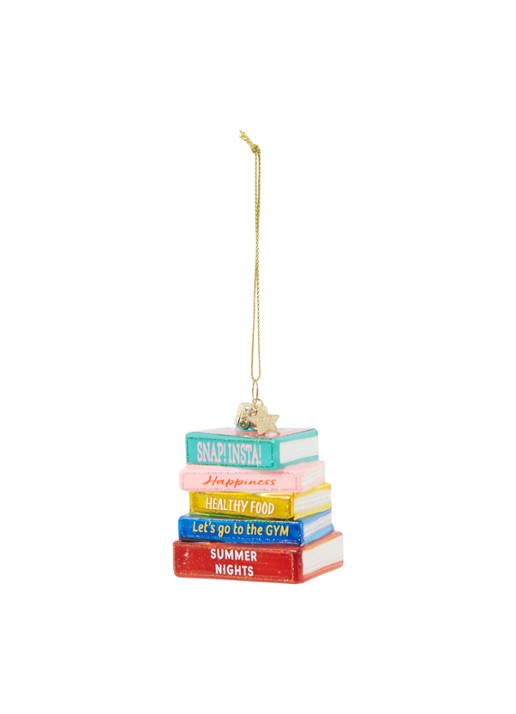 Vondels Multi Color Books kersthanger 7,5 cm - voorkant multicolor