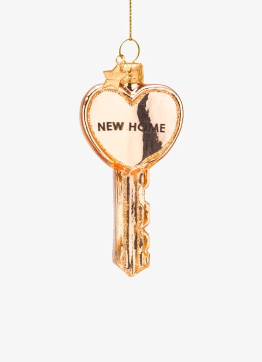 Vondels New Home kersthanger 8,5 cm - voorkant 2 goud