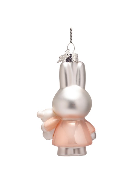 Vondels Nijntje/Miffy met Beer kersthanger 11 cm - achterkant 7 roze