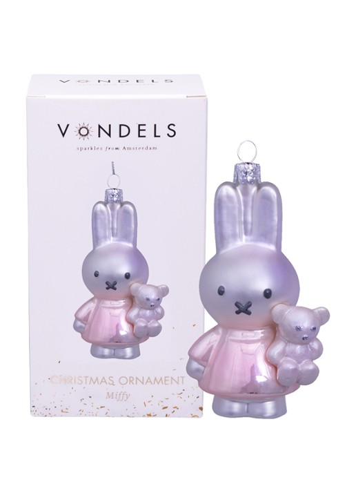 Vondels Nijntje/Miffy met Beer kersthanger 11 cm - detail 3 roze