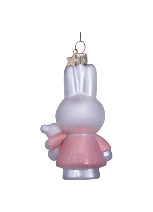 Vondels Nijntje/Miffy met Beer kersthanger 11 cm - detail 5 roze