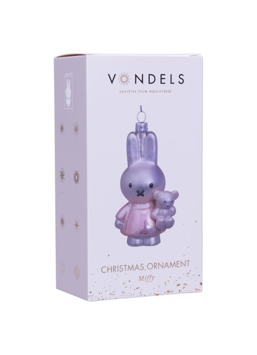 Vondels Nijntje/Miffy met Beer kersthanger 11 cm - detail 6 roze