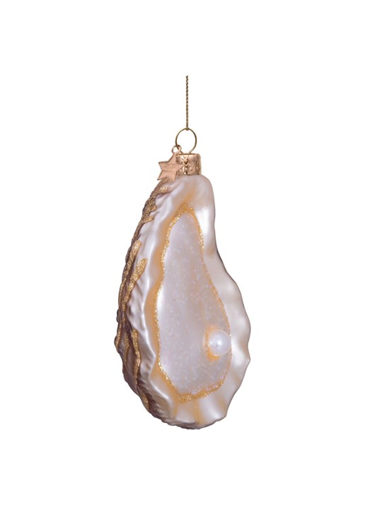 Vondels Oester kersthanger 10 cm - detail goud