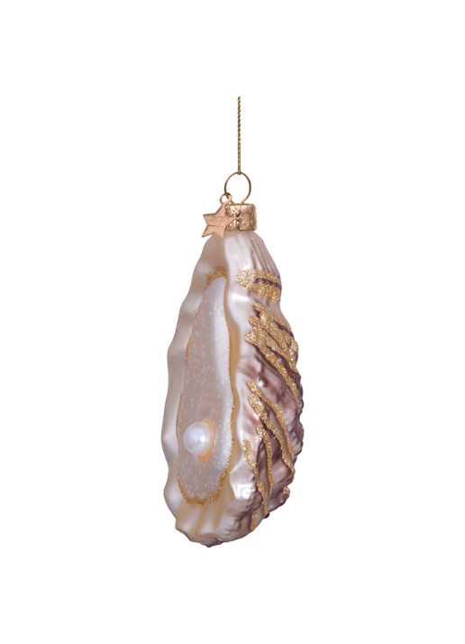 Vondels Oester kersthanger 10 cm - detail 3 goud