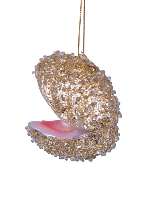 Vondels Oester kersthanger 6,5 cm - detail 3 goud