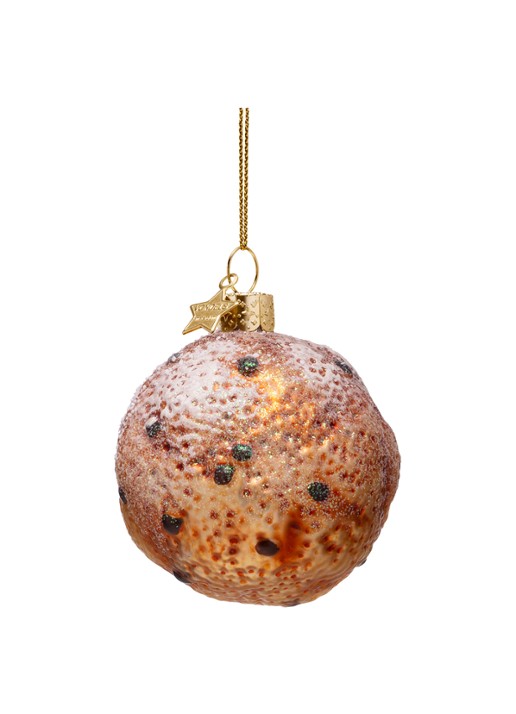 Vondels Oliebol kersthanger 7 cm - detail bruin