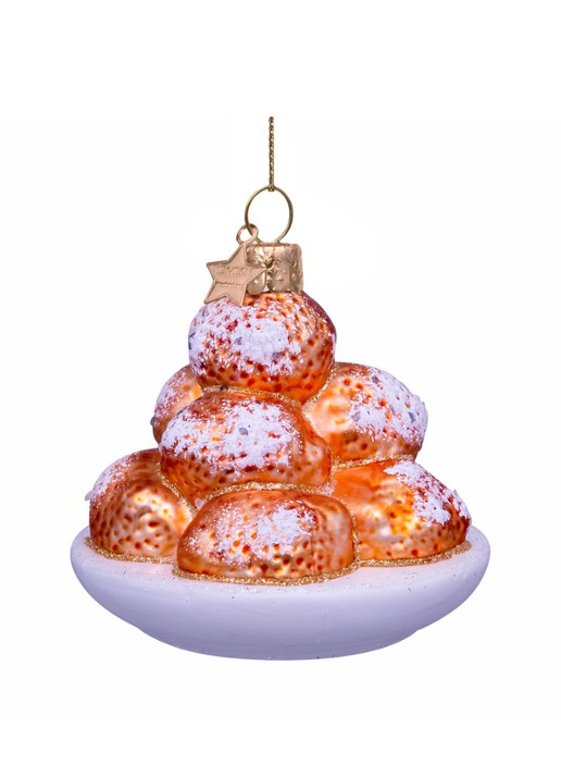 Vondels Oliebollen kersthanger 7 cm - detail 5 multicolor