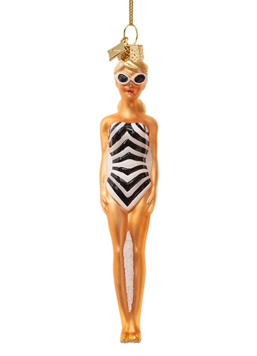 Vondels Originele Barbie Pop 1959 kersthanger 14 cm - voorkant 3 multicolor