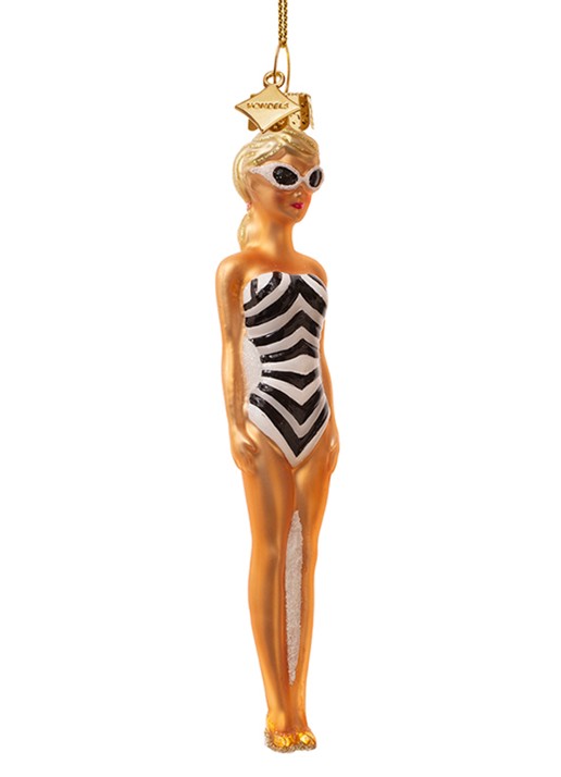 Vondels Originele Barbie Pop 1959 kersthanger 14 cm - voorkant 4 multicolor