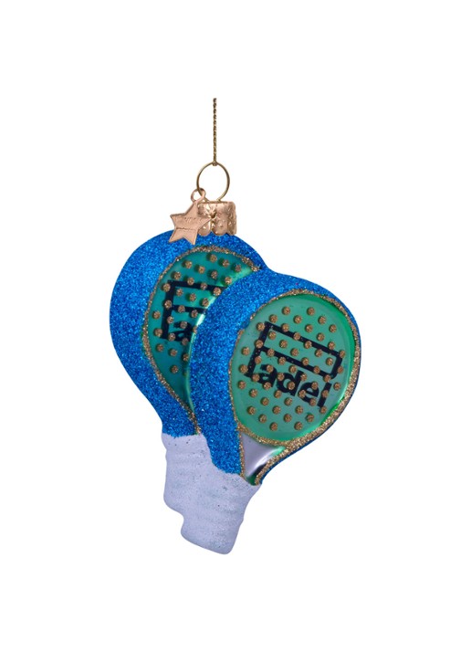 Vondels Padel Racket kersthanger 9,5 cm - detail 5 multicolor