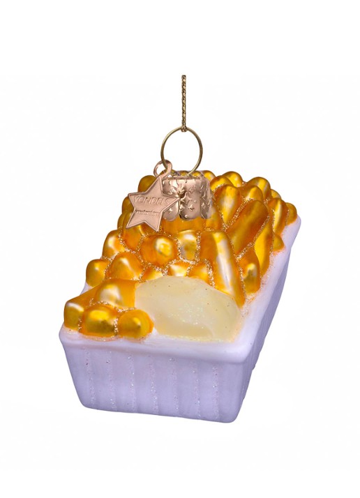 Vondels Patat met mayonaise kersthanger 6 cm - detail 3 wit