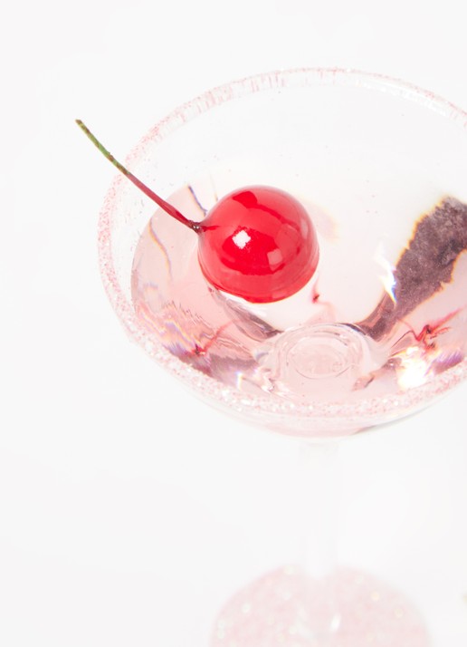 Vondels pink cosmopolitan cocktail H9.5cm - detail roze