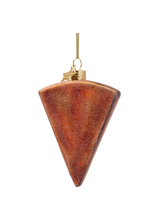 Vondels Pizza Punt kersthanger 10 cm - achterkant 3 beige