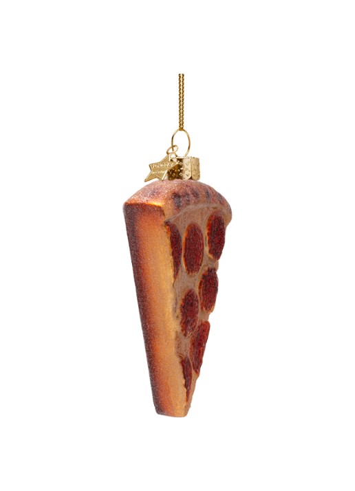 Vondels Pizza Punt kersthanger 10 cm - detail 4 beige